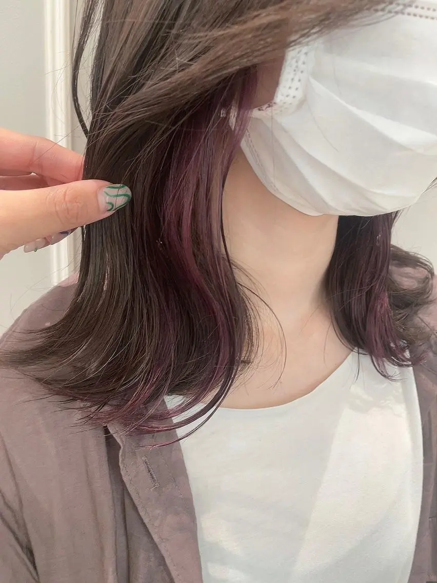 ミディアム カラー カシス バイオレットカラー カット ヘアカラー トリートメント 🦖鶴岡 香純🦖のヘアスタイル
