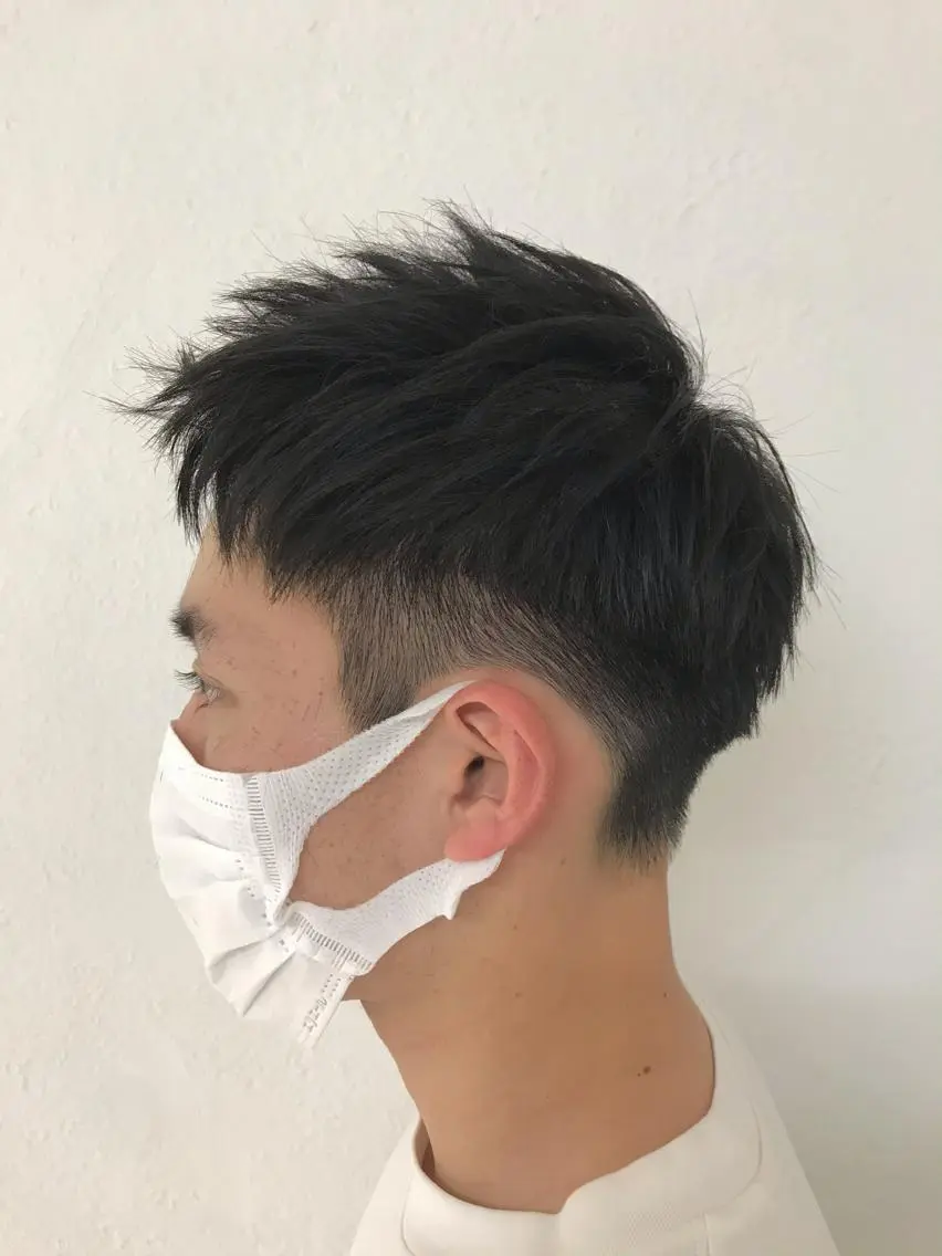 ショート メンズ アップバング メンズ就活ヘア カット 【東北メンズヘア1 位受賞🥇】本間祐太のヘアスタイル