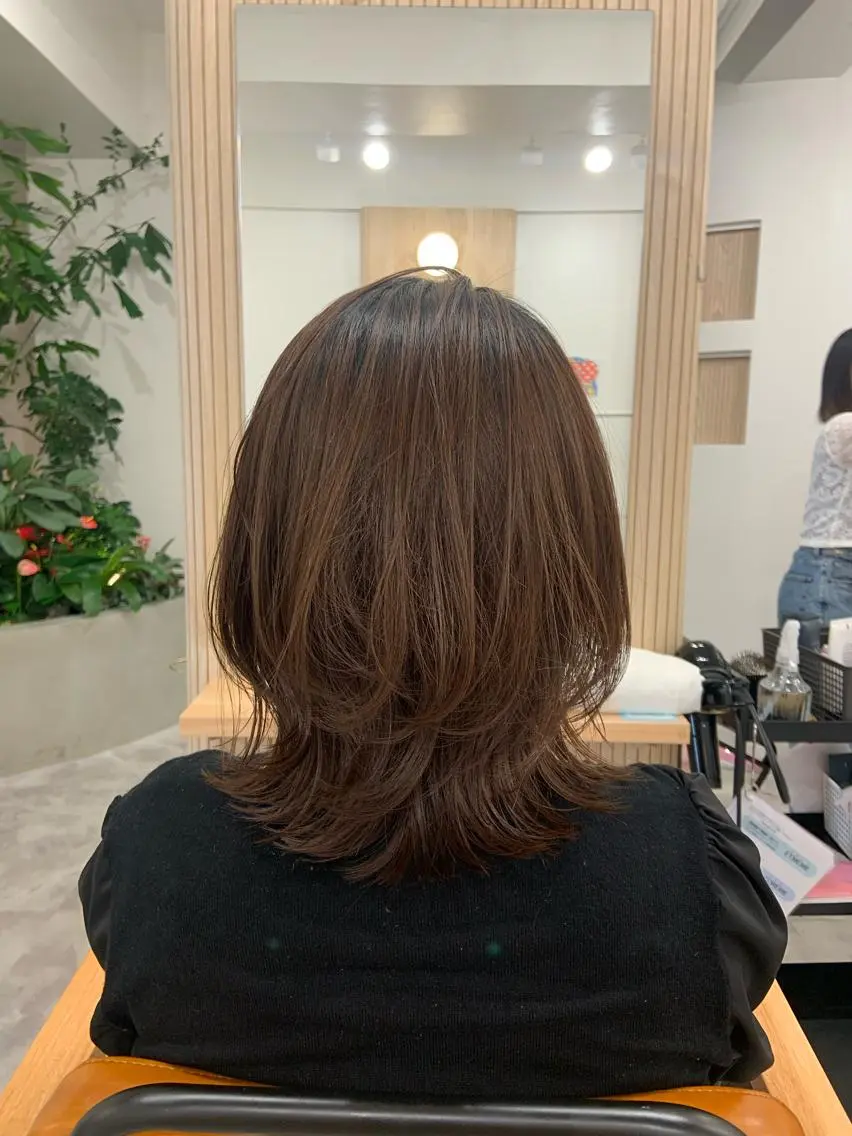 ミディアム レイヤーカット 顔まわりカット/ボブ /♡とーこ♡のヘアスタイル