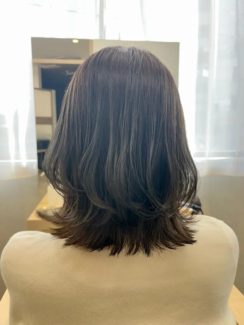ミディアム カラー 透明感カラー くびれヘア カット ヘアカラー トリートメント 天野 涼のヘアスタイル