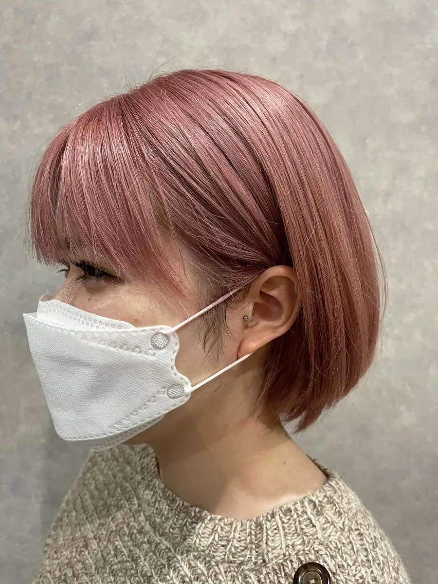 ミディアム カラー カット ヘアカラー トリートメント 一ノ瀬 暁のヘアスタイル