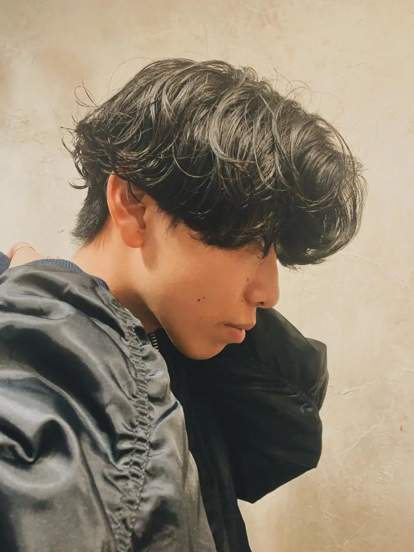 ショート パーマ メンズ ボブパーマコテ巻き風 パーマNo1深江秀平のヘアスタイル