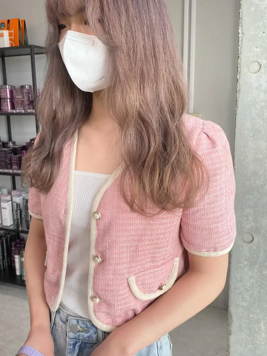 セミロング カラー ヘアアレンジ ヘアカラー トリートメント ヘアセット 🌷FUKA🌷 まろやかハイトーンのヘアスタイル