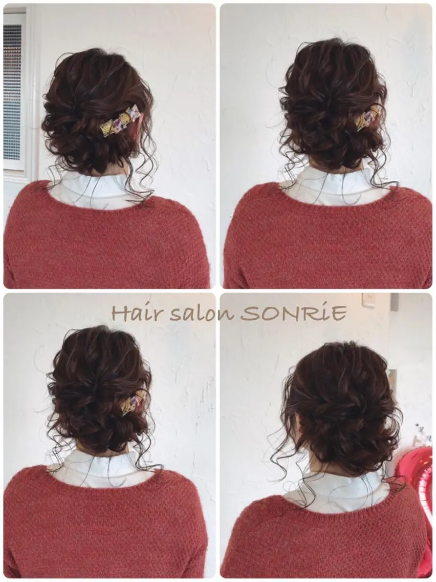 ミディアム パーマ ヘアアレンジ メンズ 結婚式・ブライダル ミディアムパーマ メンズパーマ デジタルパーマ 豊橋美容院 ソンリエのヘアスタイル