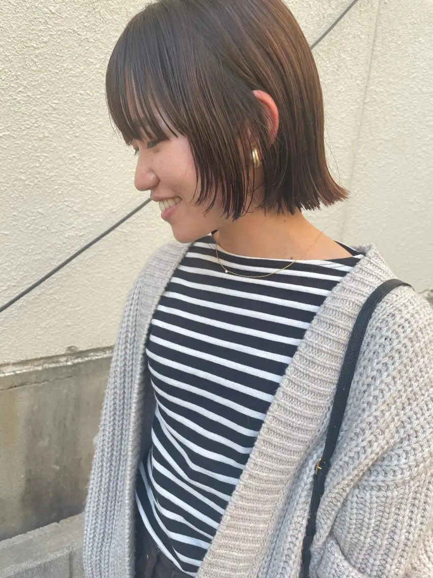 ミディアム カット ヘアカラー トリートメント さの あやねのヘアスタイル
