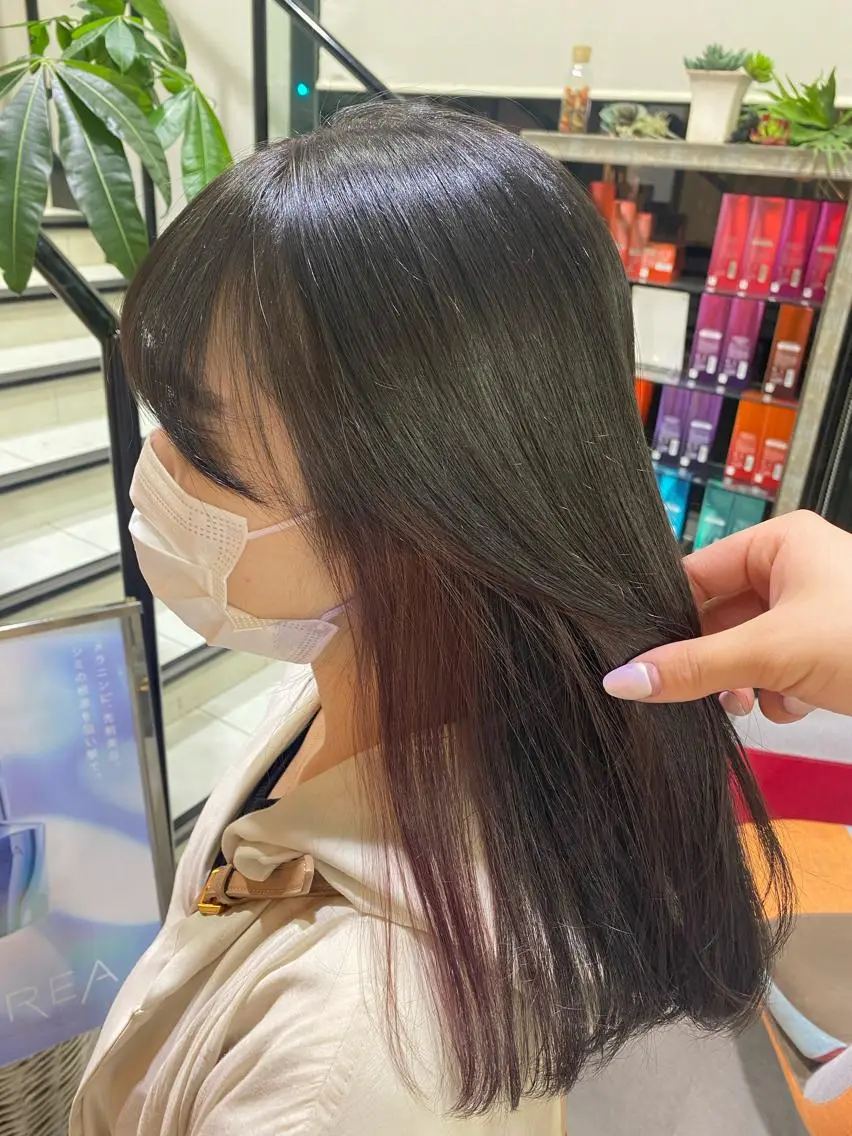 セミロング カラー ヘアアレンジ TSUNA 🌙 Lim 五反田のマツエク・マツパデザイン