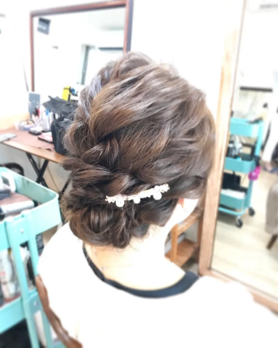 セミロング ヘアアレンジ 早朝✨ヘアセット 着付け/清水玲歌のヘアスタイル