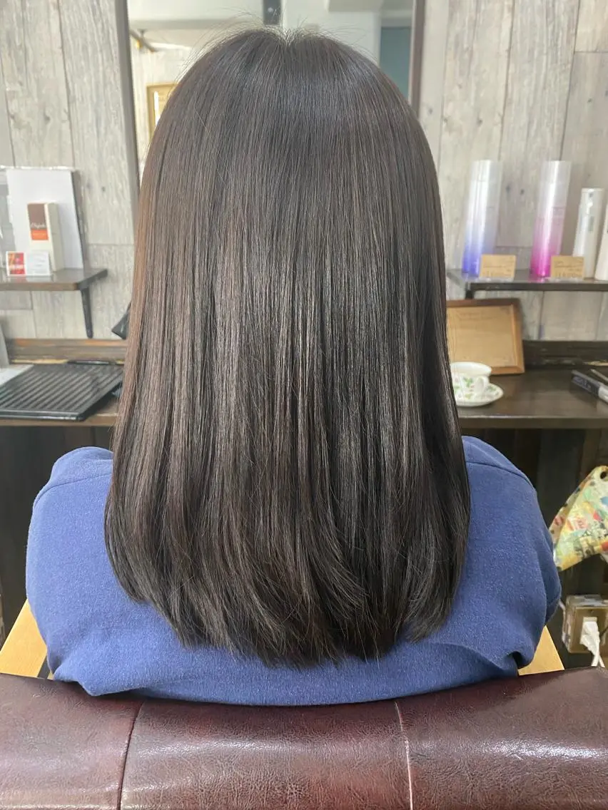 カラー 黒髪 ナチュラルブラック 大芝 沙耶のヘアスタイル