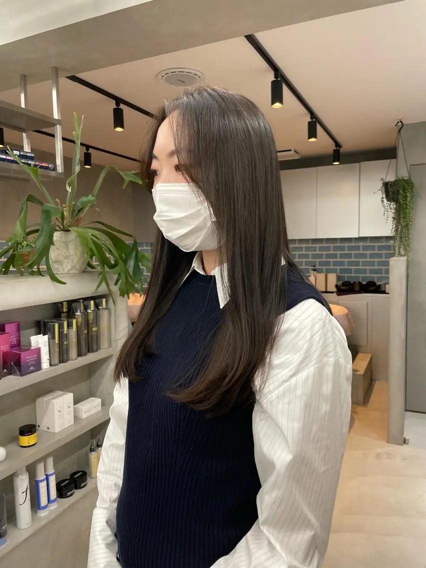 カラー 透明感カラー オリーブカラー 韓国ヘア 🎀華澄のヘアスタイル