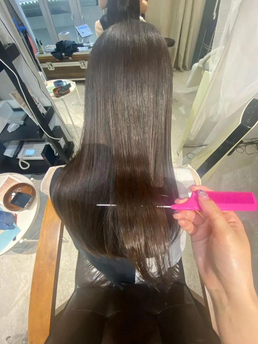 ロング パーマ 酸性ストレート ストレートパーマ 8日◎髪質改善 misatoのヘアスタイル