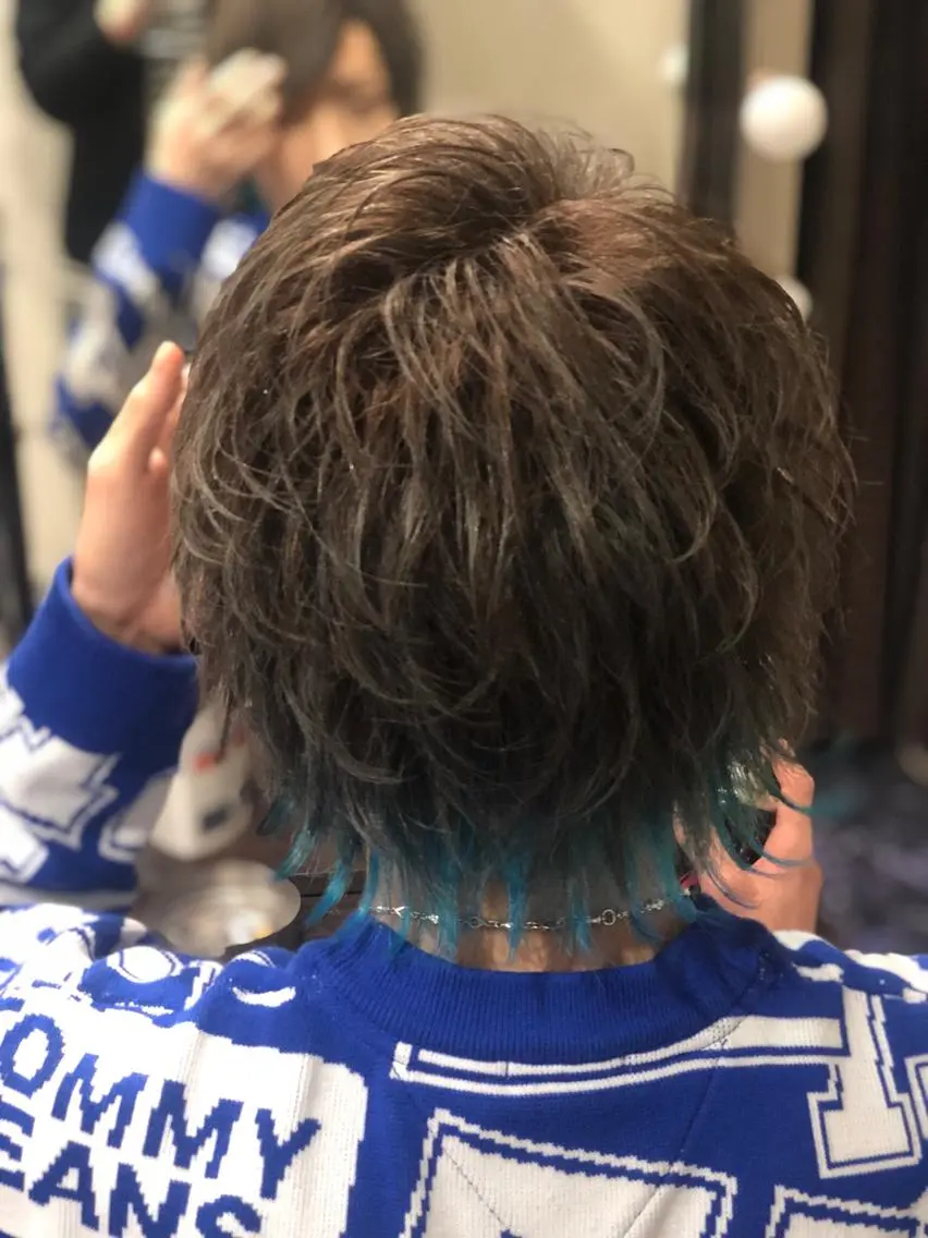 ミディアム カラー ヘアアレンジ メンズ 坂田 裕樹のヘアスタイル