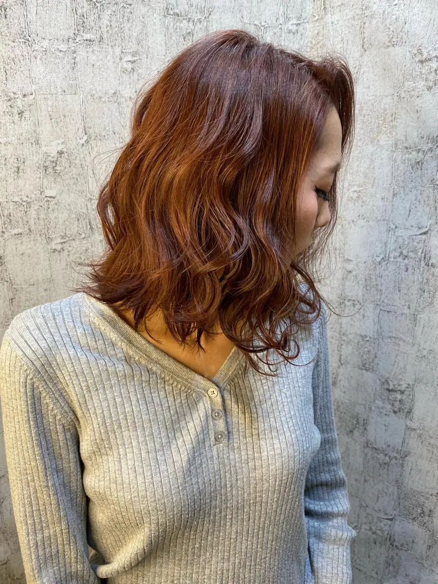 ミディアム カラー カット ヘアカラー 長濱 俊のヘアスタイル