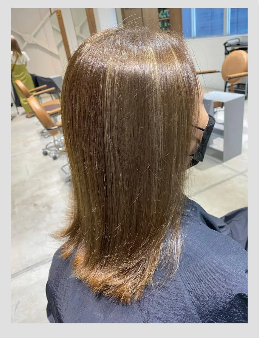 セミロング カラー 似合わせレイヤー 阿波座/ふじむらのヘアスタイル