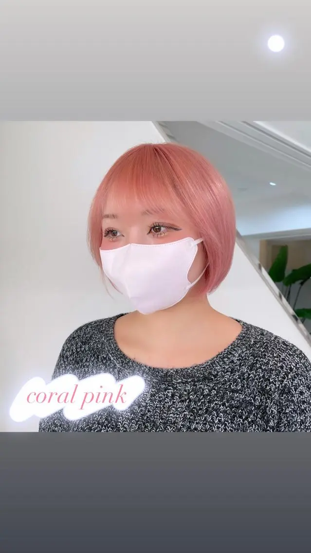 ショート カラー ヘアカラー トリートメント ピンクカラー🎀/ ミルクティー🍼花音のヘアスタイル