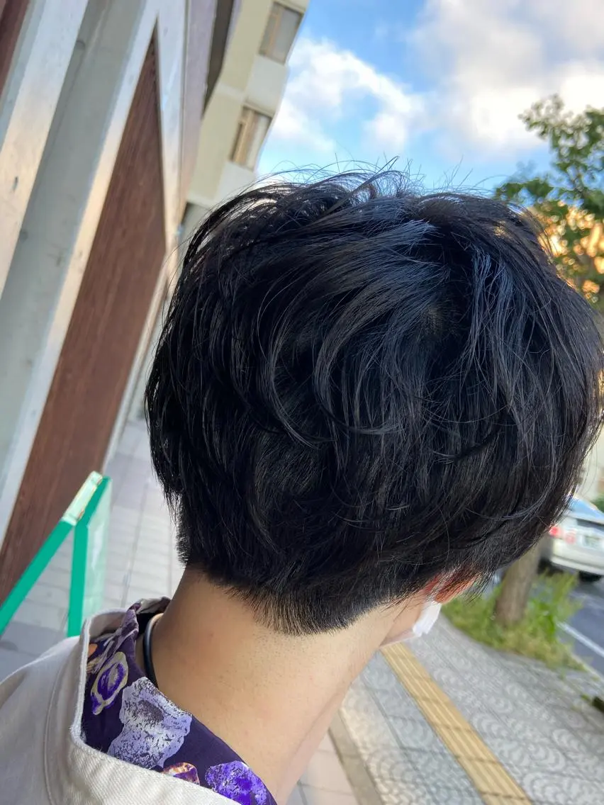 ショート パーマ ショートヘア 💜推しインナー カラー/菊池柊真💜のヘアスタイル