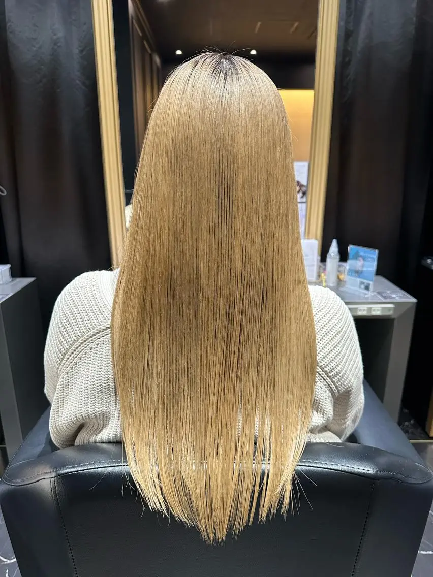 ロング トリートメント 酸熱トリートメント トリートメント ボブスタイル/ 透明感カラー/八幡のヘアスタイル