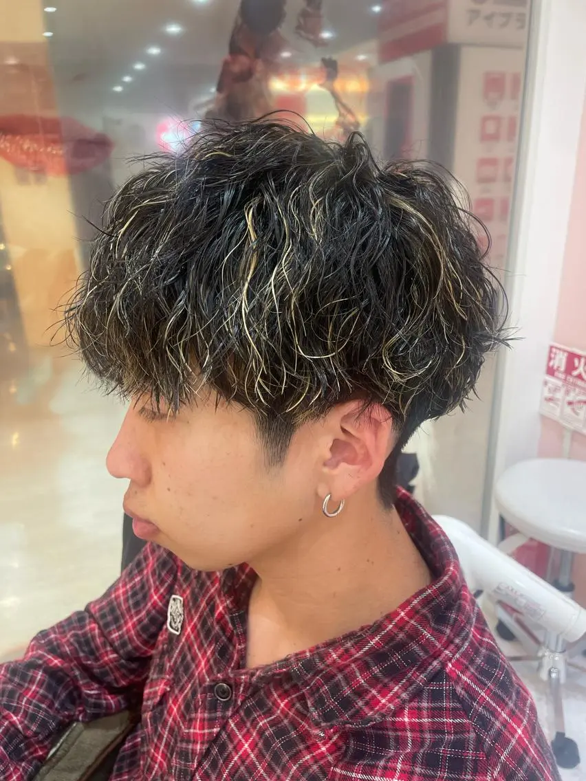 パーマ メンズ メンズパーマ ツイストスパイラルパーマ スパイラルパーマ まつ毛エクステパーマ 烏丸/大宮/nicoのマツエク・マツパデザイン