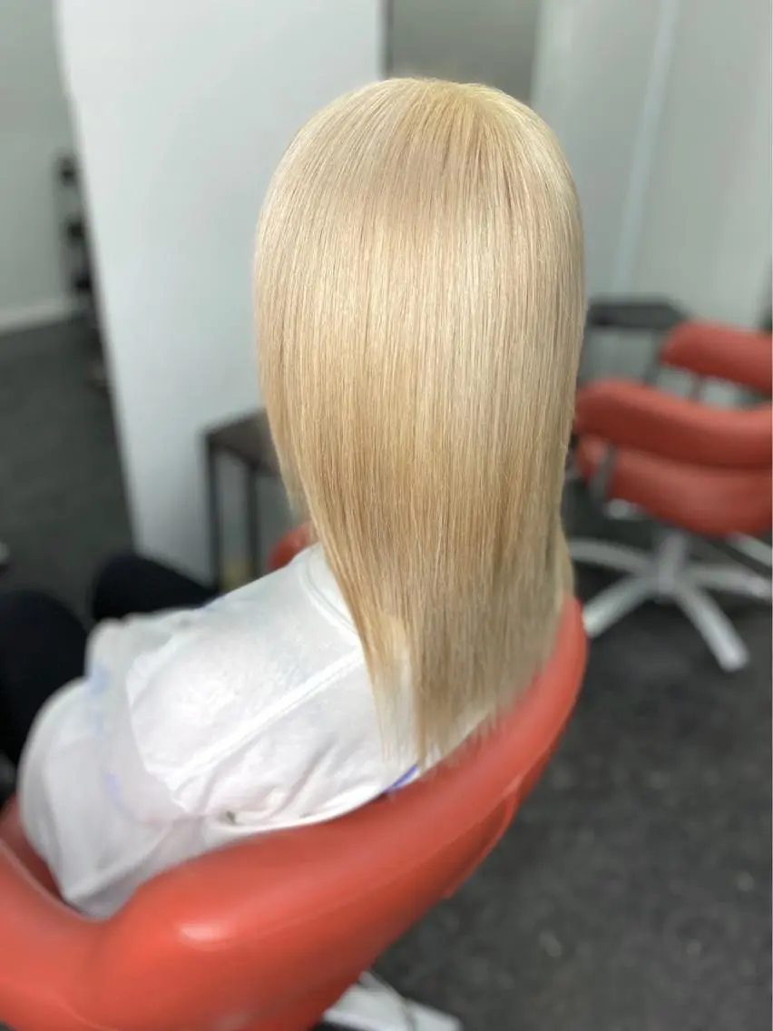 セミロング カラー ヘアアレンジ メンズ 🧡可愛い色落ち🧡 ハイトーン特化🧡のヘアスタイル