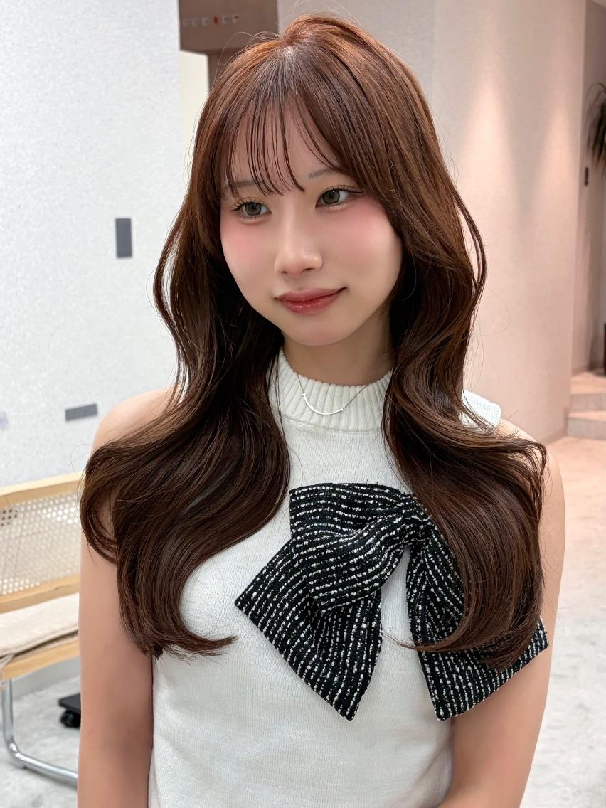 ロング カラー ブリーチ 透明感カラー ダブルカラー ブリーチなしカラー トリートメント ヘアカラー さや🍀/透明感 カラー/ヘアセットのヘアスタイル