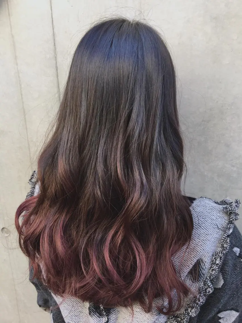 ロング カラー グラデーションカラー ピンクカラー ✨髪質改善縮毛矯正✨ 宇田川修平のヘアスタイル