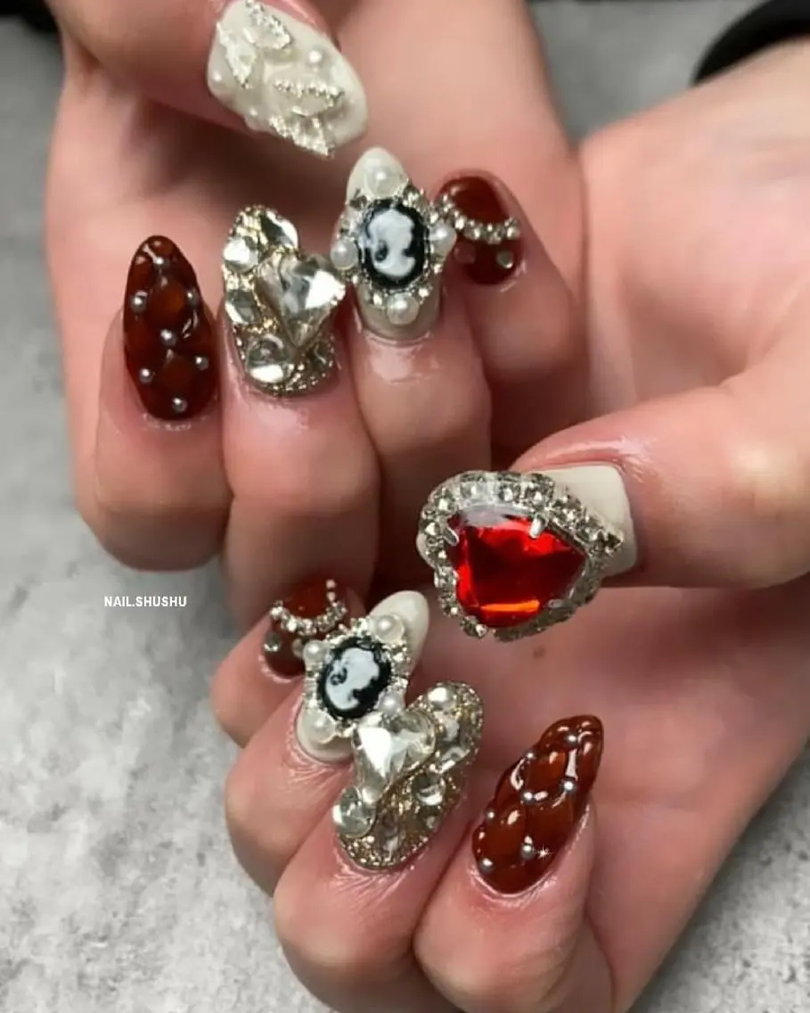 ネイル 持ち込み ニュアンスネイル シンプルネイル 冬ネイル ハンドネイル 3dパーツ/流行り 👧shushu❤️のネイルデザイン