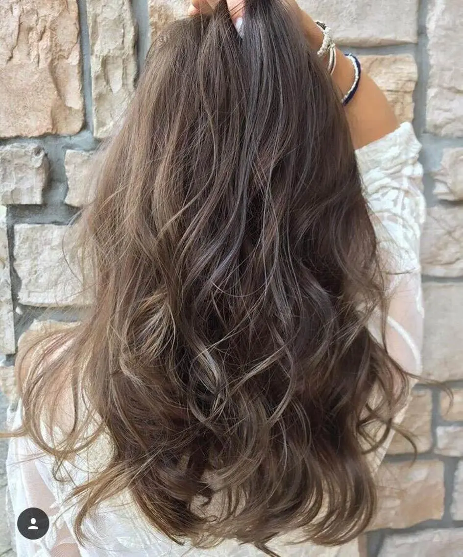 ロング カラー パーマ ヘアアレンジ 大阪レミーエクステ チビ編み込みのヘアスタイル