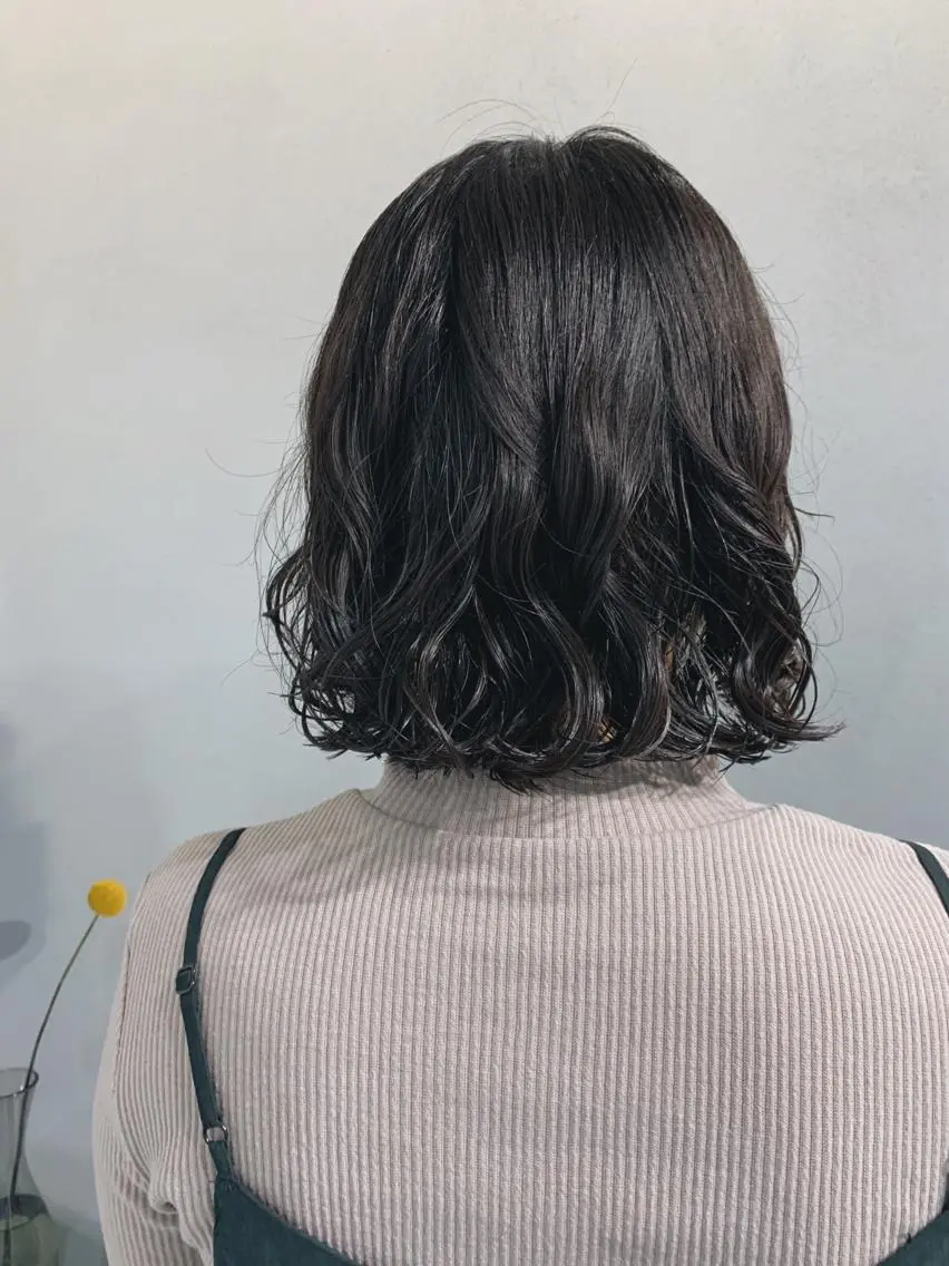 ミディアム パーマ カット パーマ トリートメント ボブパーマコテ巻き風 パーマNo1深江秀平のヘアスタイル