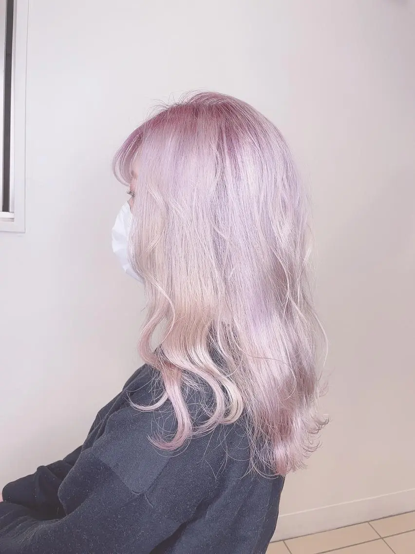 ロング ヘアカラー トリートメント レイヤー/ハッシュ 渋谷/サッタのヘアスタイル