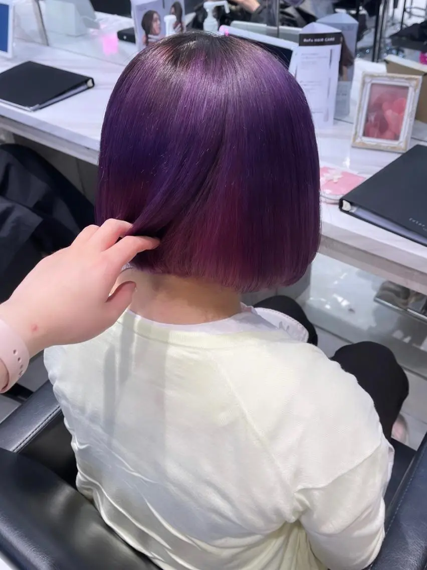 ミディアム カラー パーマ ヘアアレンジ メンズ キッズ ネイル マツエク・マツパ アイブロウ レイヤー/ダブル カラー/YURINAのヘアスタイル