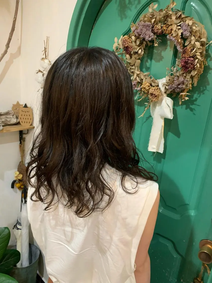 セミロング パーマ カット パーマ 佐藤 美咲のヘアスタイル