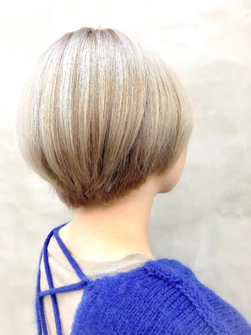 ショート カラー ブロンド ホワイトブロンド ショートヘア ショート・ボブ 徳竹淳一のヘアスタイル
