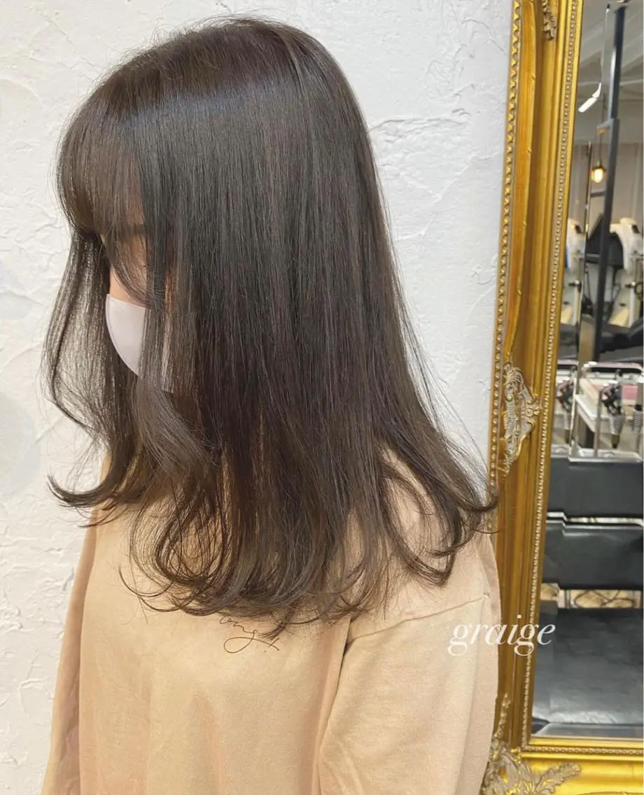 ロング カラー ブリーチ 透明感カラー グレージュ ブリーチなしカラー 鈴木早記 insta →saki_03sのヘアスタイル