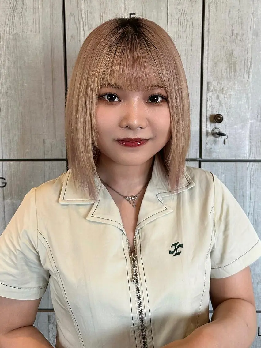 ミディアム ボブ 髪質改善 韓国風ヘア 縮毛矯正 ウルフカット .5 by soleil 小松店のヘアスタイル