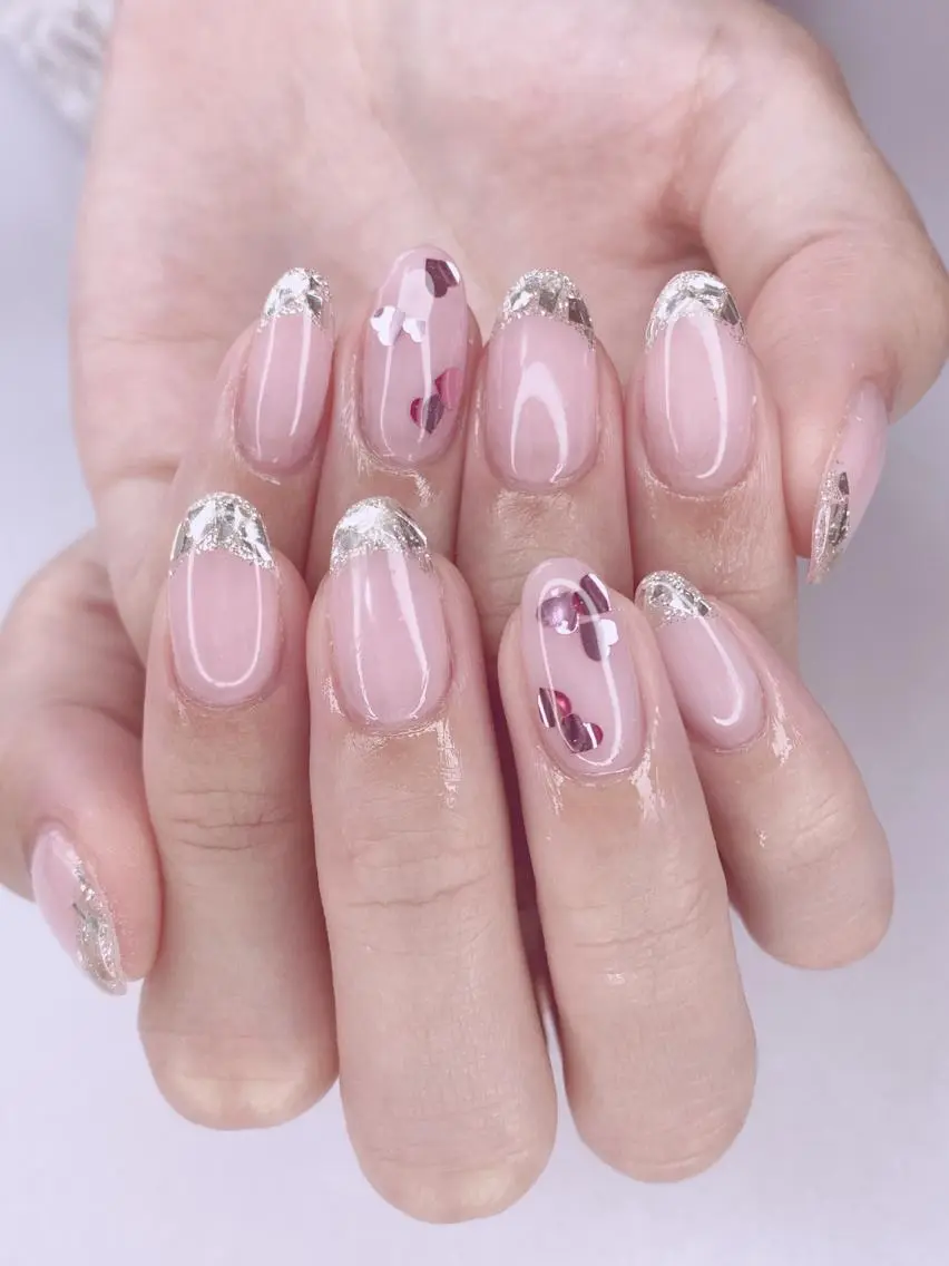 ネイル アートネイル オーロラネイル 桜ネイル クリアネイル フレンチネイル Ｎail Ｓalon ertiのネイルデザイン