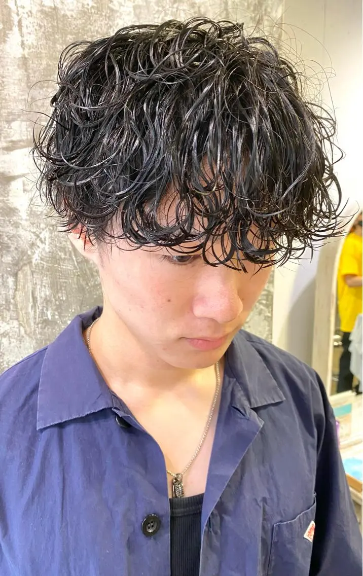 パーマ メンズ メンズパーマ 波巻きパーマ カット パーマ キタダ ヒロキのヘアスタイル