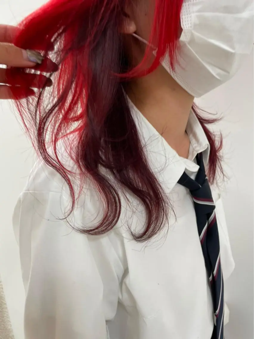 ミディアム カラー ツートーンカラー ヘアカラー トリートメント ヘアセット ハイトーン/ウルフ /レイヤー/坂野幸伸のヘアスタイル