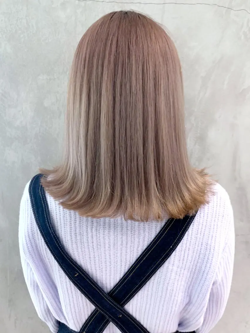 ミディアム カラー パーマ ヘアアレンジ ベージュカラー ITbyALBUM 中野店のヘアスタイル