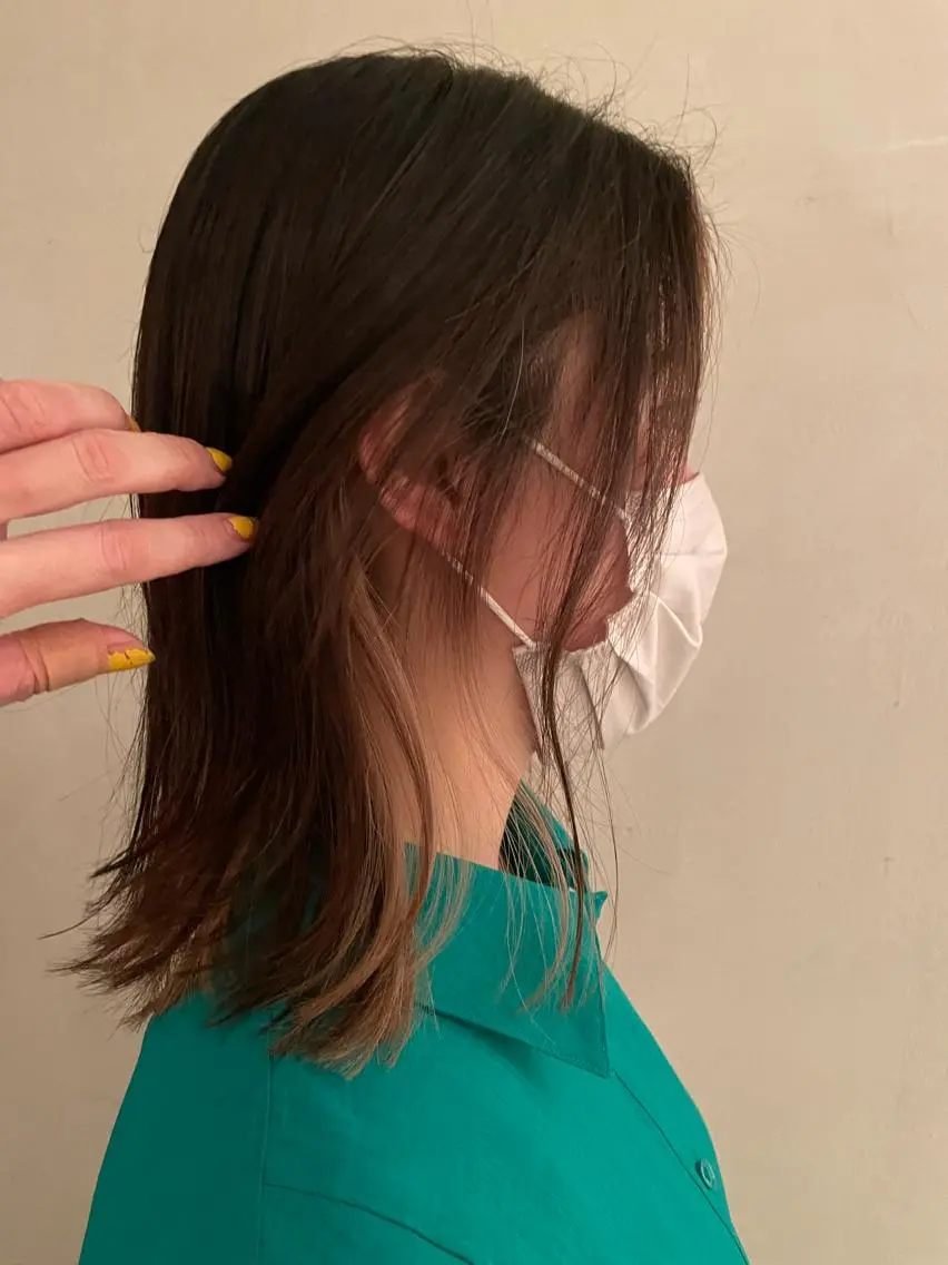 ミディアム カラー ボブ カット トリートメント 鎌田 愛のヘアスタイル