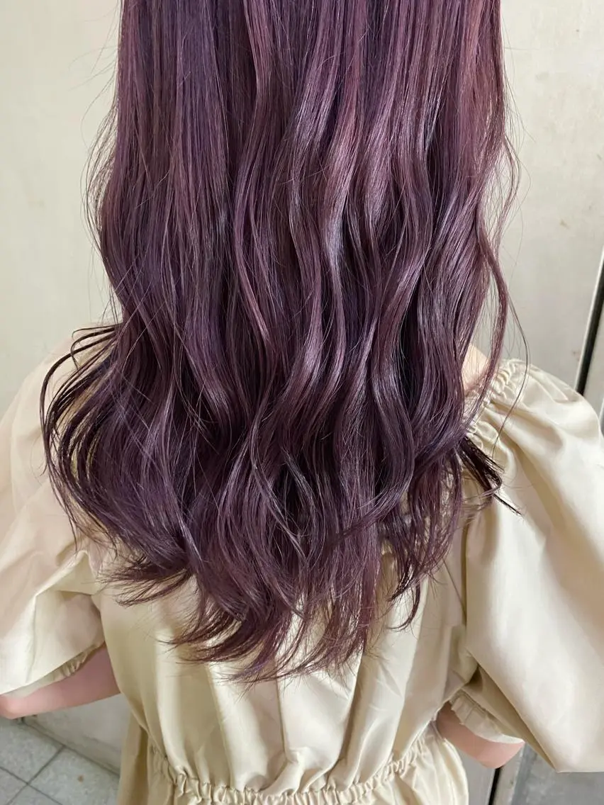 ミディアム カラー カシス パープルカラー 清村 和音のヘアスタイル