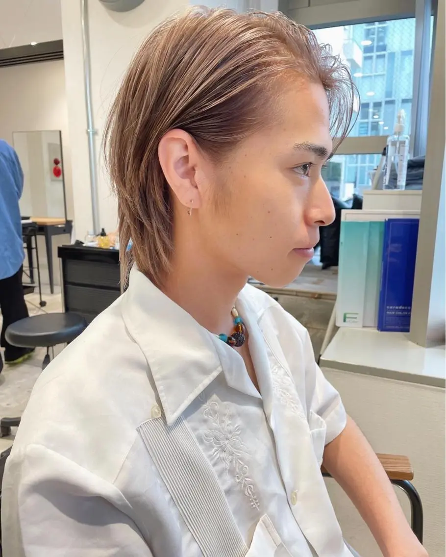 ミディアム カラー メンズ ベージュカラー カット ヘアカラー トリートメント 村上雅人 ナチュラルモードのヘアスタイル