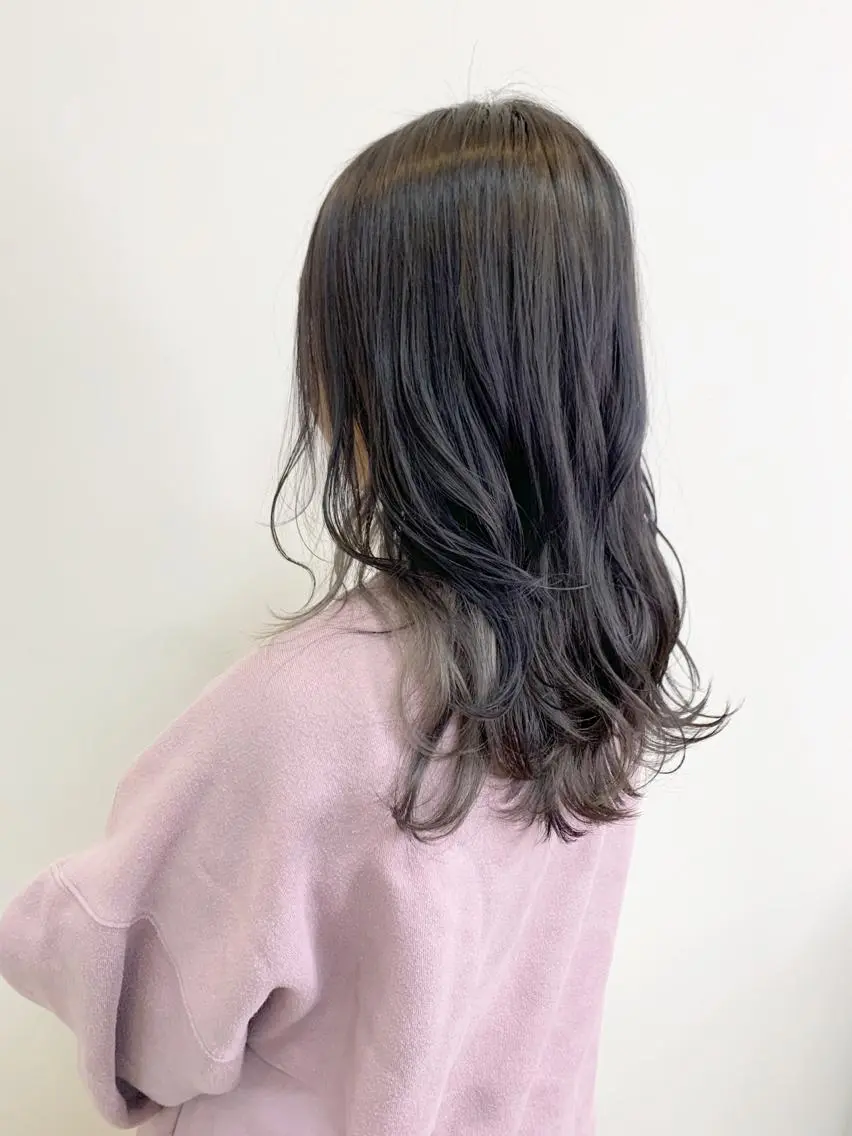 セミロング レイヤー×縮毛矯正 深見 拓のヘアスタイル