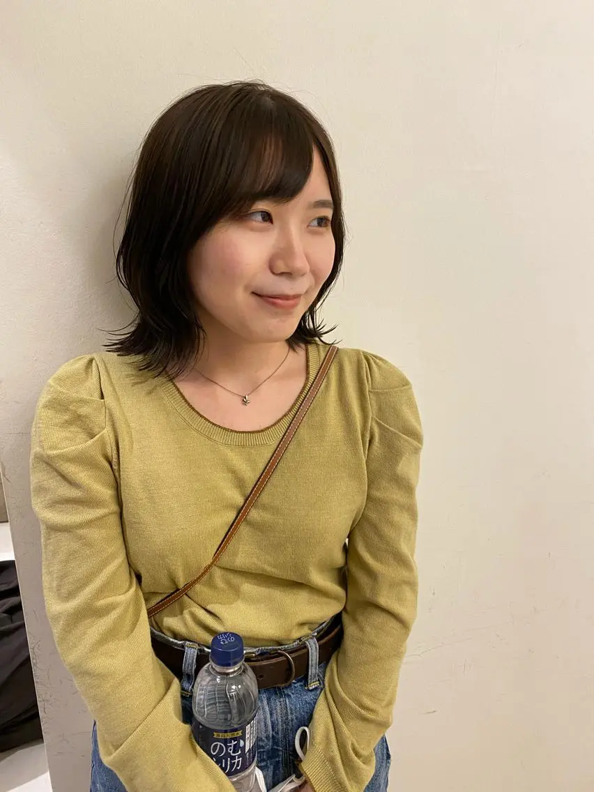 ミディアム カラー ベージュカラー 外ハネヘア 吉田 光佑のヘアスタイル