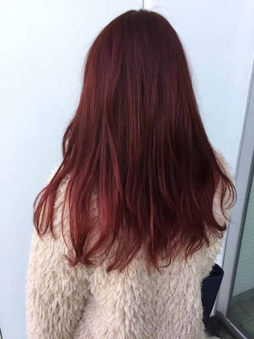 セミロング ロング カラー ピンクカラー 武田 久司のヘアスタイル