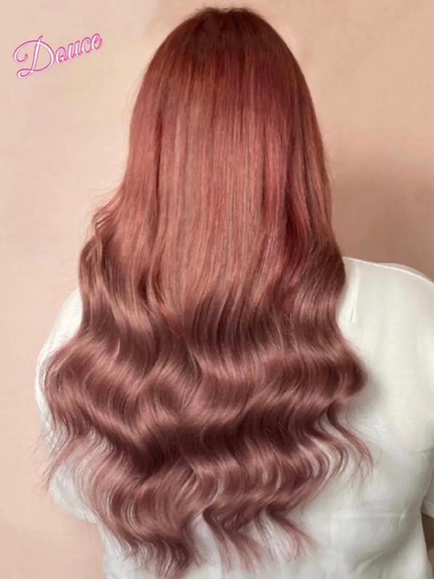 ロング 大阪レミーエクステ チビ編み込みのヘアスタイル