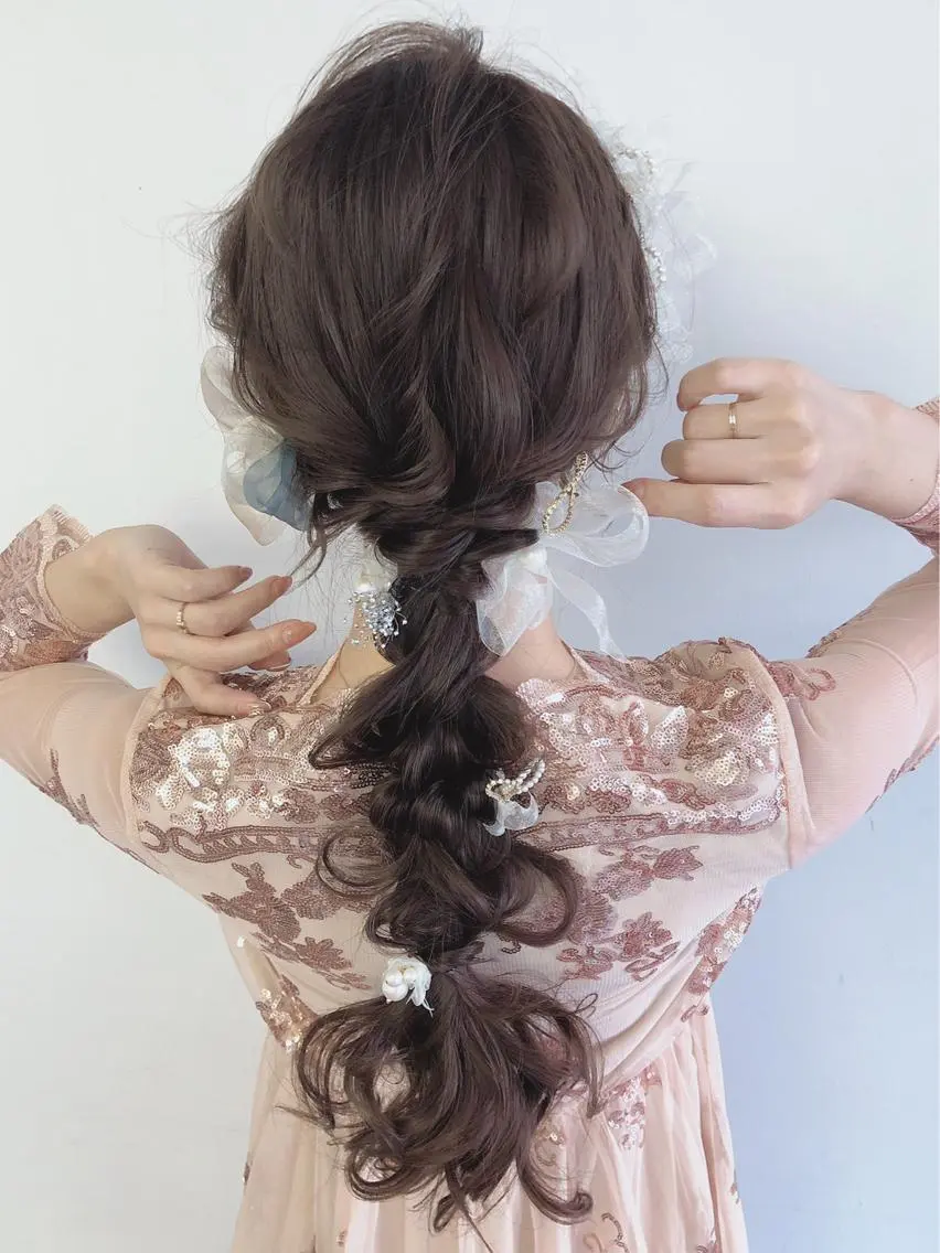 ロング ヘアセット レイヤー/ウルフ ハイトーンhiroのヘアスタイル