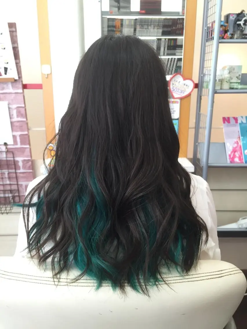 ロング カラー インナーカラー ヘアカラー たけい ゆうきのヘアスタイル