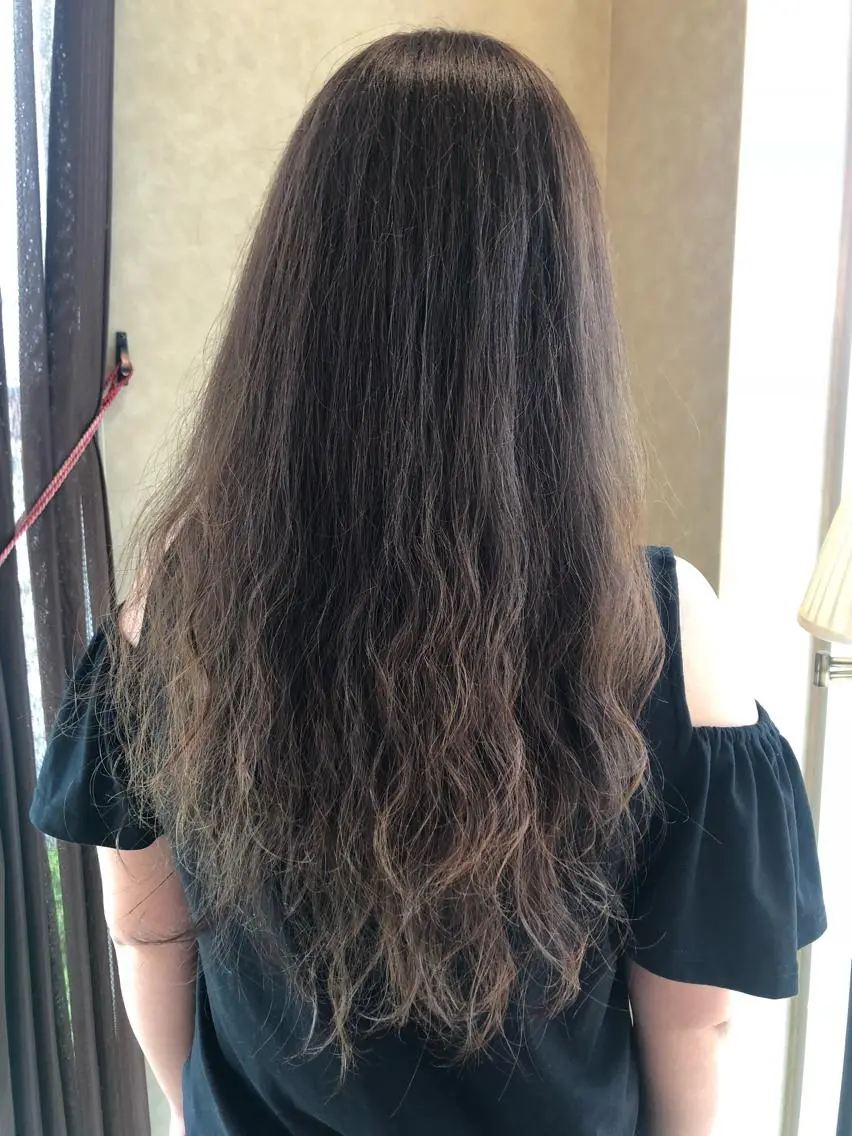 カラー アッシュ アッシュブラウン ブラウンカラー カワサキ ヒナコのヘアスタイル