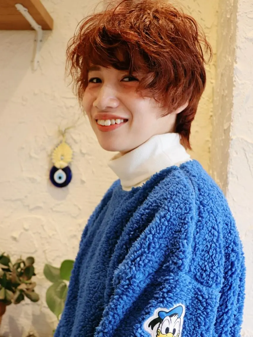 ショート カラー パーマ アディクシーカラー イルミナカラー 徳永 博志のヘアスタイル