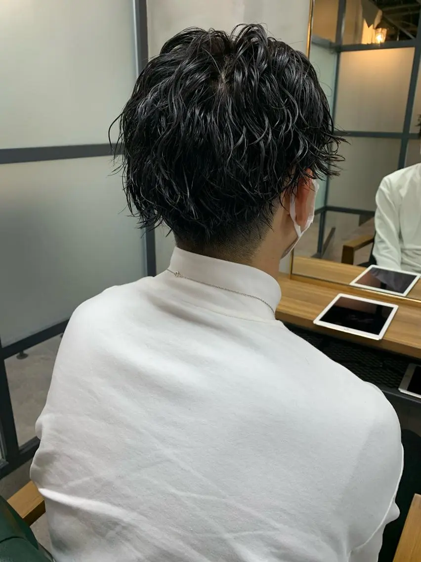 ショート パーマ メンズ カット パーマ 【S.BROOM】 店長　西川徹のヘアスタイル