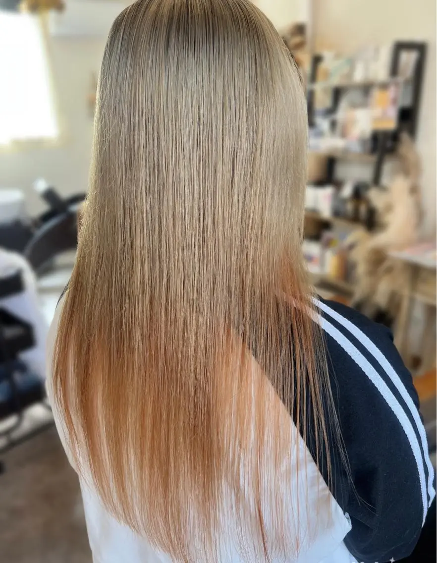ロング カラー ベージュカラー ダブルカラー ホワイトベージュ hair works raptureのヘアスタイル